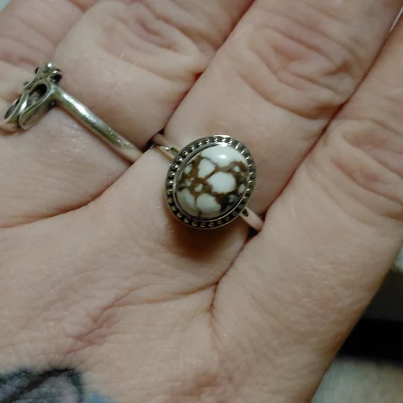 Dainty Wild Horse Jasper Sterling Silver Ring